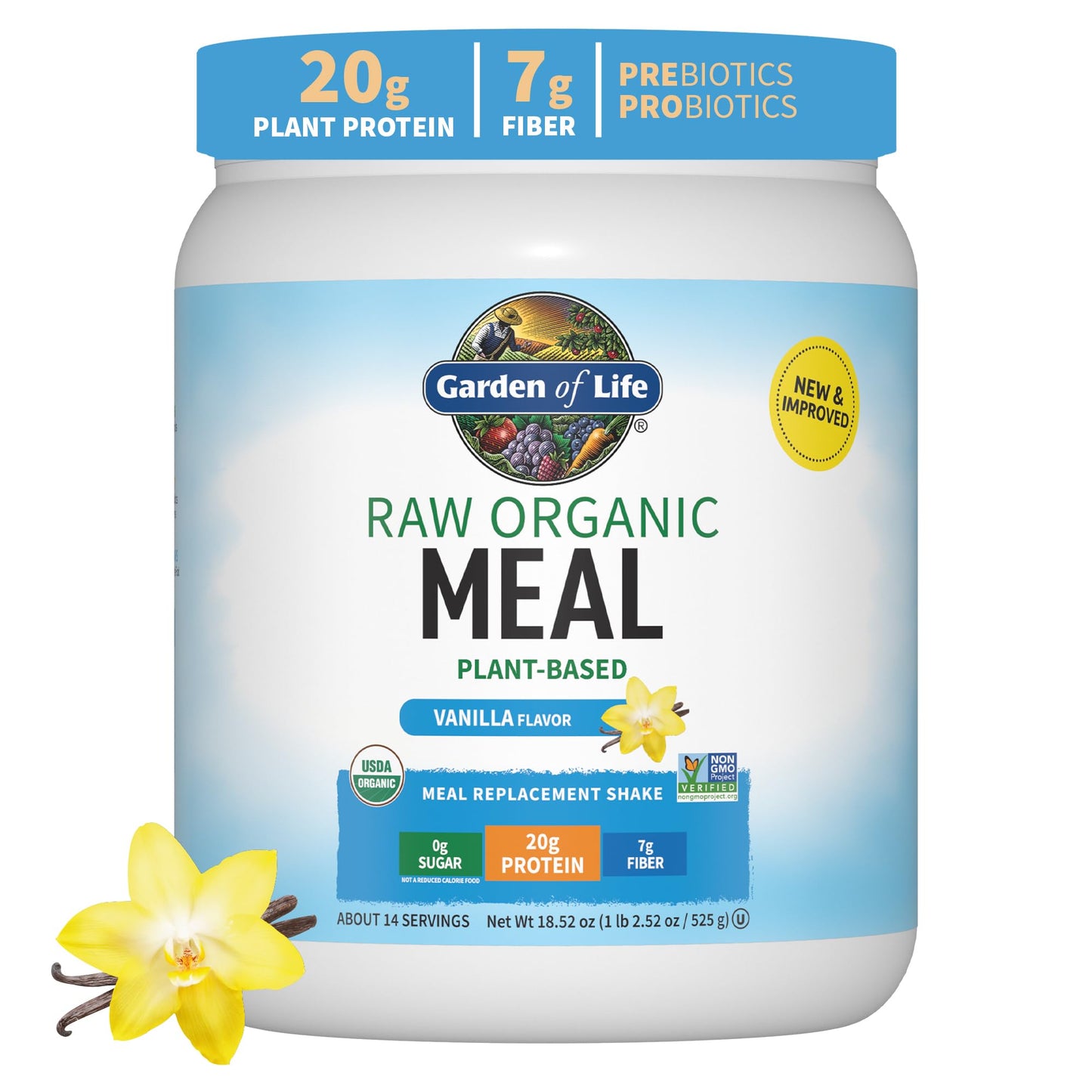 Garden of Life Meal Replacement Shakes, Vegan Raw Organic Protein Powder, Chocolate Protein Powder with Plant Based Pea Protein, Sprouts, Greens, Probiotics, Dairy Free 28 Servings - Nirvana Guru