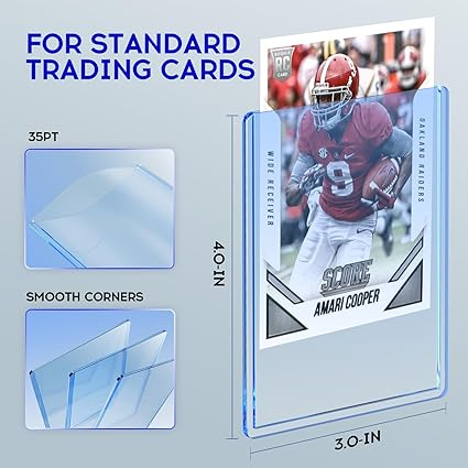 200 Pack Card Sleeves Toploaders, Hard Plastic Top Loaders, Baseball Sports Trading PKM Card Holder Protectors (100 Toploaders + 100 Sleeves) nirvanaguru