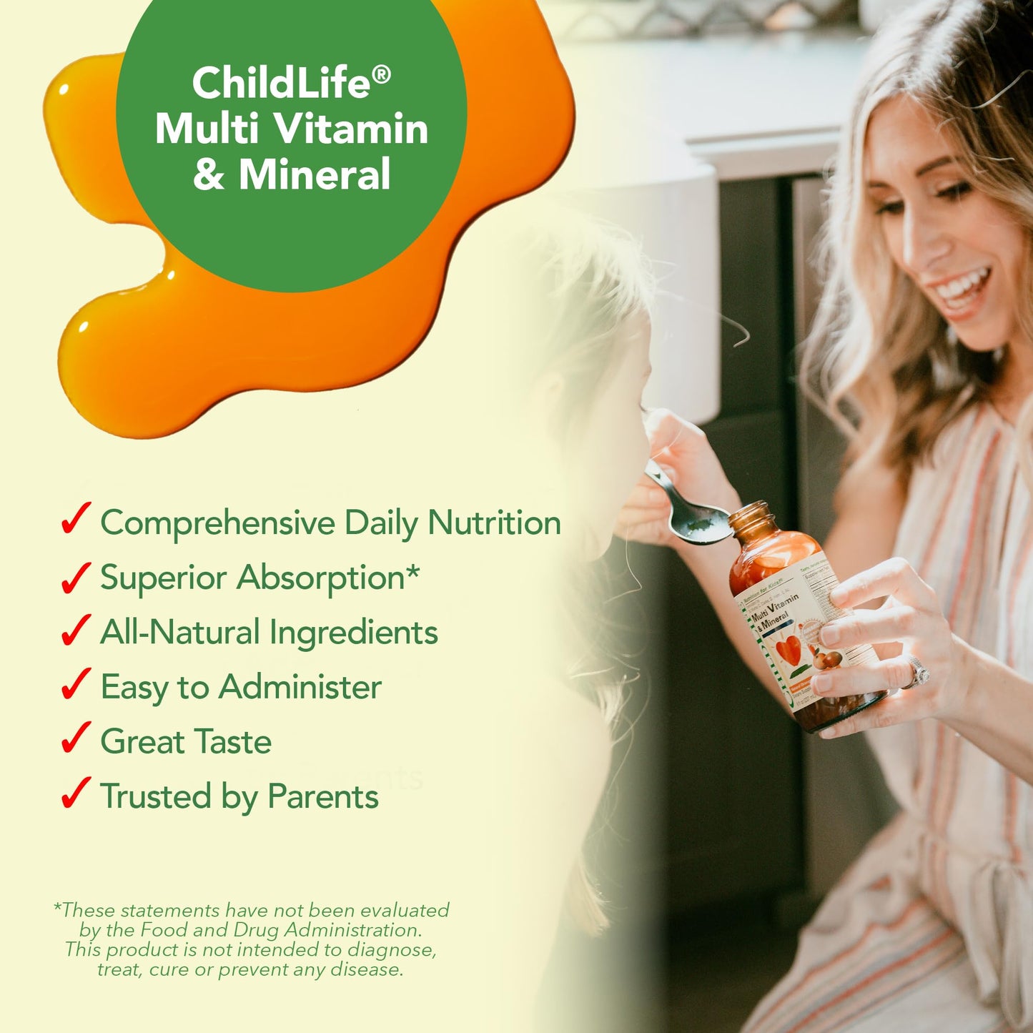 CHILDLIFE ESSENTIALS Kids Multivitamin & Mineral - Kids Vitamins, Liquid Multivitamin for Kids, Toddler Multivitamins, Liquid Vitamins, Baby Multivitamin - Natural Orange & Mango, 8 Fl Oz (Pack of 1)
