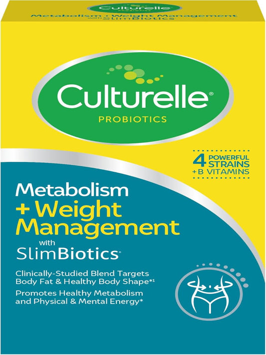 Culturelle Metabolism + Weight Management with SlimBiotics® Probiotic Capsules – 30 Count – Helps Safely Manage Weight - Promotes Healthy Metabolism and Physical & Mental Energy - Nirvana Guru