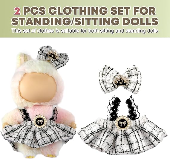 Clothes for LABUBU 17cm Doll (NO Doll),Outfit for LABUBU,Clothes Set for LABUBU Dress Up,Accessories for LABUBU nirvanaguru