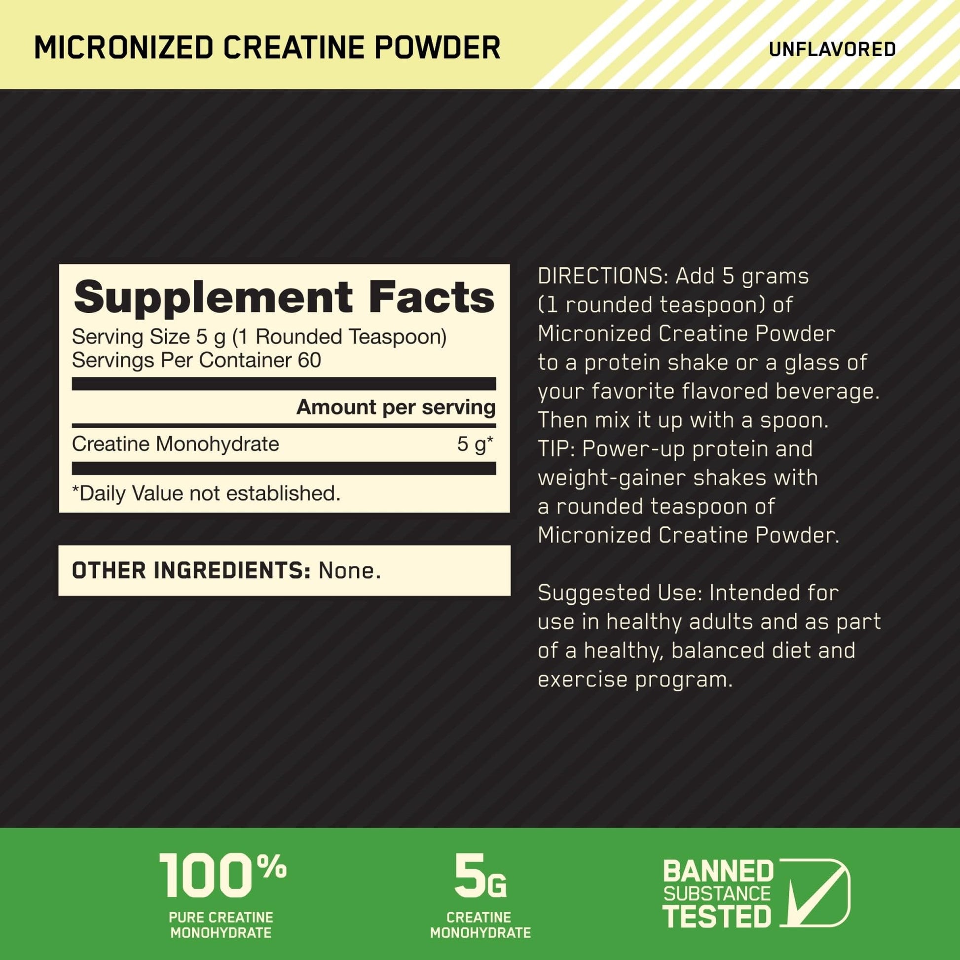 Optimum Nutrition Micronized Creatine Monohydrate Powder, Unflavored, 120 Servings, 600 Grams (Packaging May Vary) Nirvana Guru