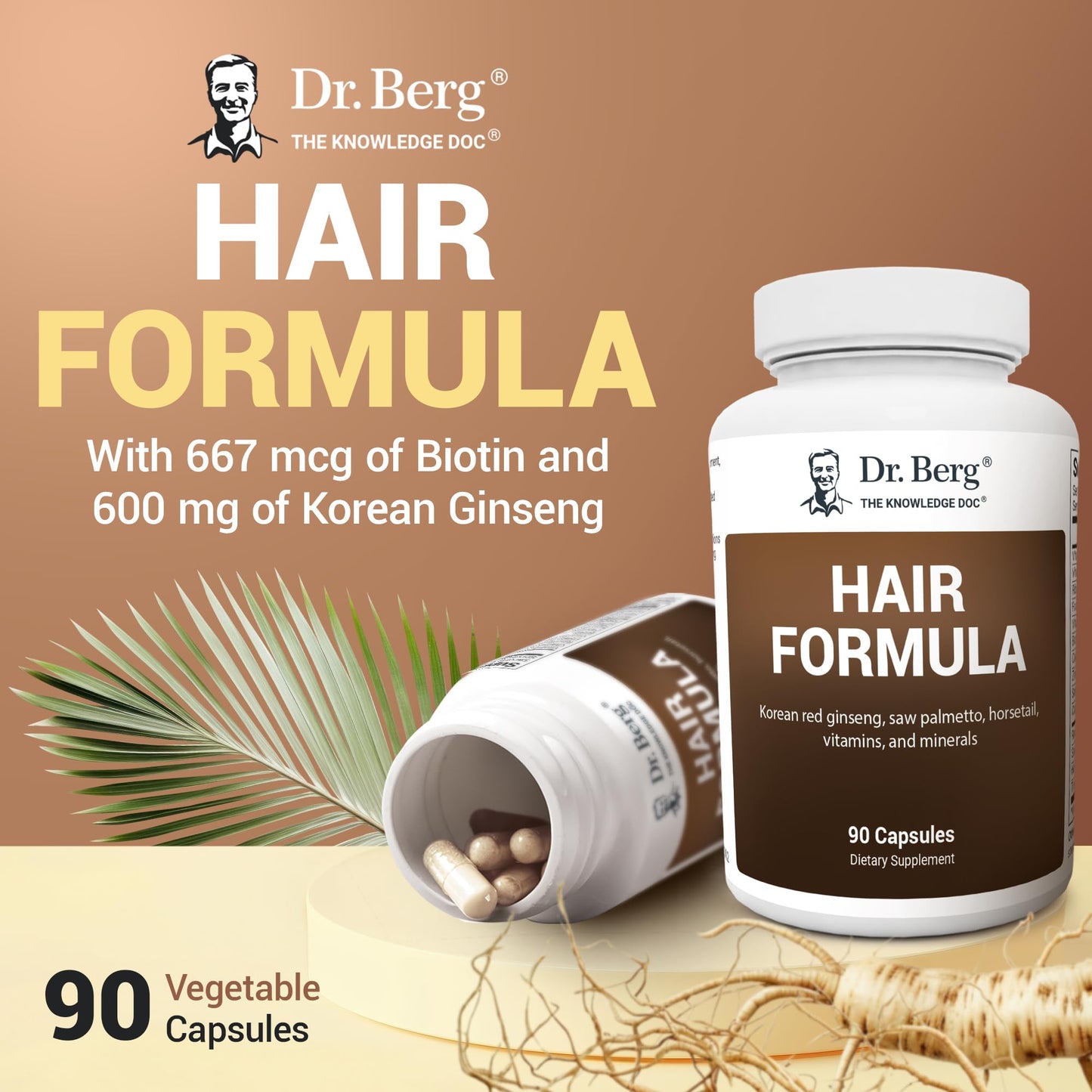 Dr. Berg All-in-One Vitamins for Hair, Skin, & Nails - Advanced Formula with Biotin, Saw Palmetto, DHT Blocker, & Trace Minerals - 90 Veg Capsules - Nirvana Guru