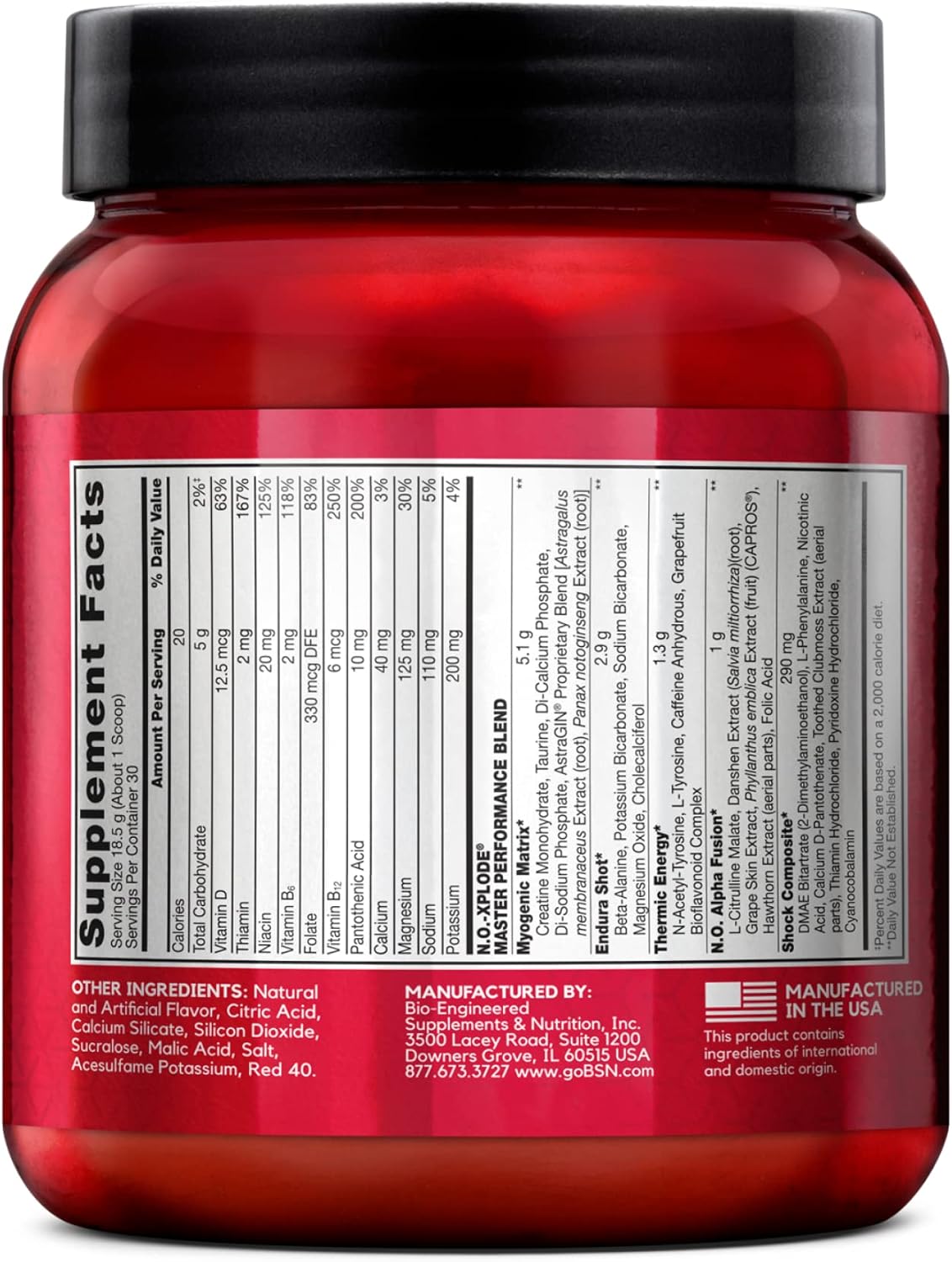 BSN N.O.-XPLODE Pre Workout Powder, Energy Supplement for Men and Women with Creatine and Beta-Alanine, Flavor: Fruit Punch, 30 Servings Nirvana Guru