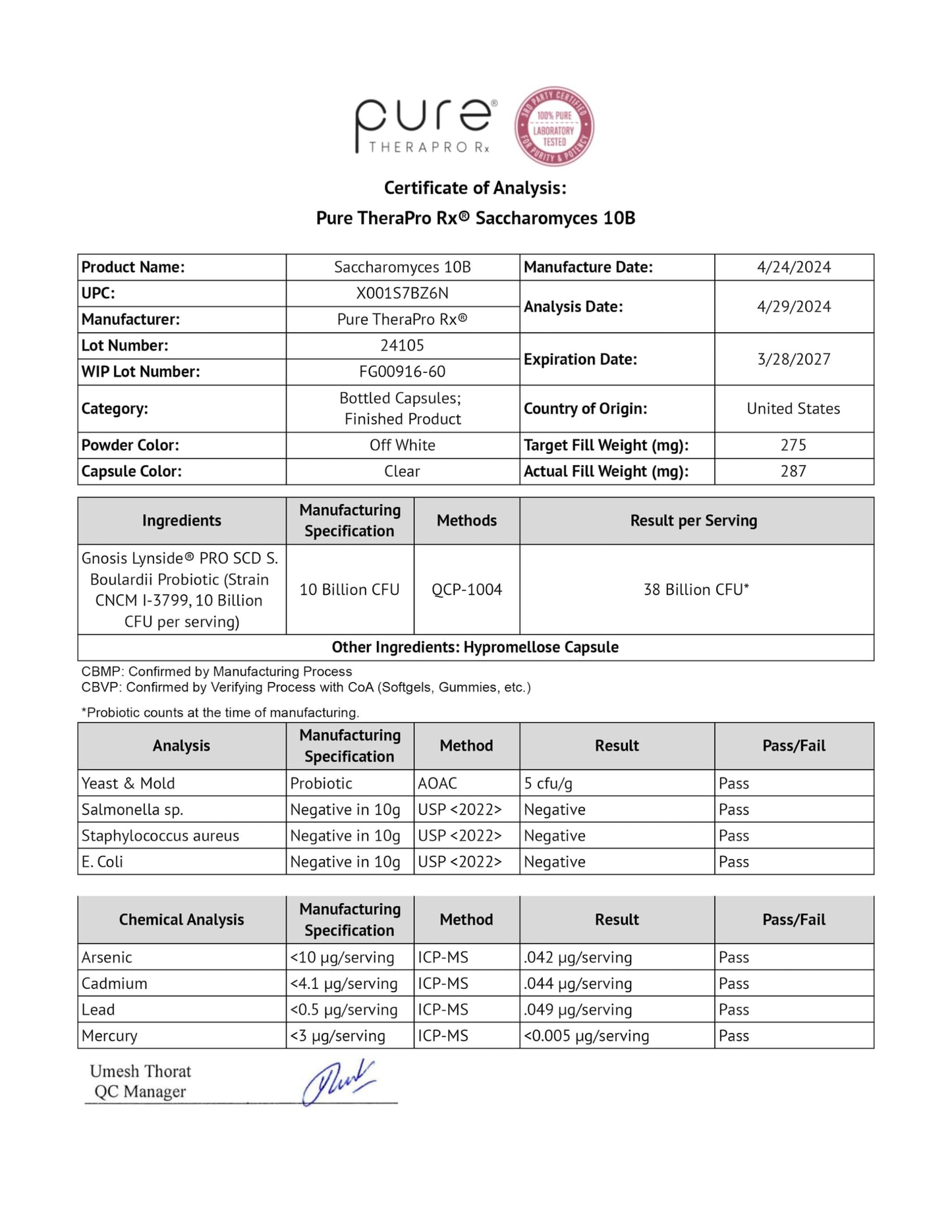 Saccharomyces 10B - Saccharomyces Boulardii, 10 Billion CFU Per Serving, Patented Strain: Lynside CNCM I-3799, Probiotic Capsules, Probiotics for Men and Women - 120 Count - Nirvana Guru