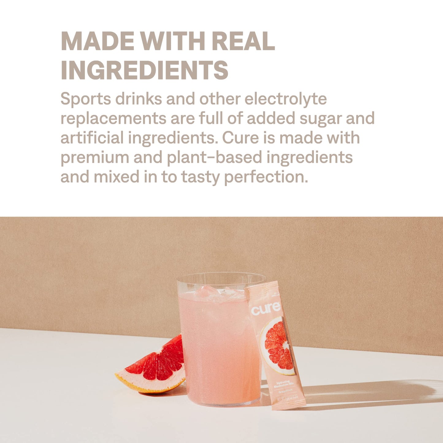 Cure Hydration | Plant-Based Electrolyte Drink Mix | No Added Sugar | FSA & HSA | Dehydration Relief Powder Made with Coconut Water | Non-GMO | Vegan | Pouch of 14 Packets - Berry Pomegranate