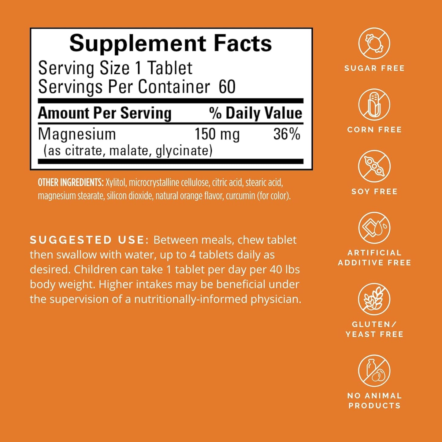 BRAINMD Dr Amen Magnesium Chewables, Citrus - 60 Chewable Tablets - Essential Mineral for Optimal Cell Function - Supports Memory & Focus - Gluten Free - 60 Servings Nirvana Guru