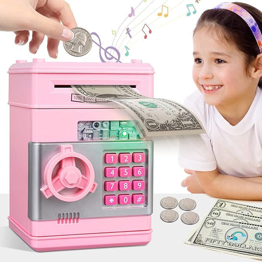 Kids Piggy Bank for Girls - Toys for 5 6 7 8 9 10 Year Old Girl Birthday Gifts - Electronic Piggy Bank ATM Machine Money Safe for Kids Toys Age 6-8-10 nirvanaguru
