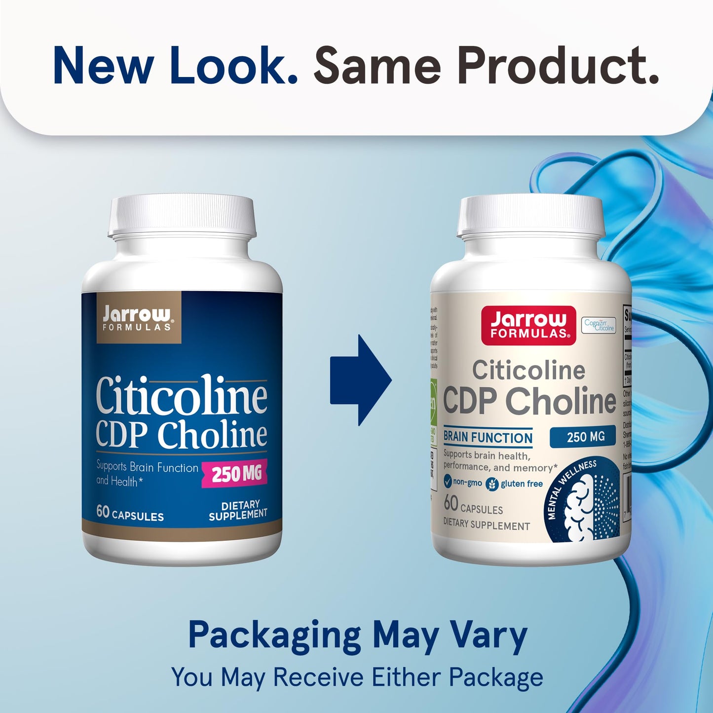 Jarrow Formulas Citicoline CDP Choline 250 MG, CDP Choline Supplement Supports Brain Health, Performance and Memory, 120 Capsules, Up to a 120 Day Supply - Nirvana Guru