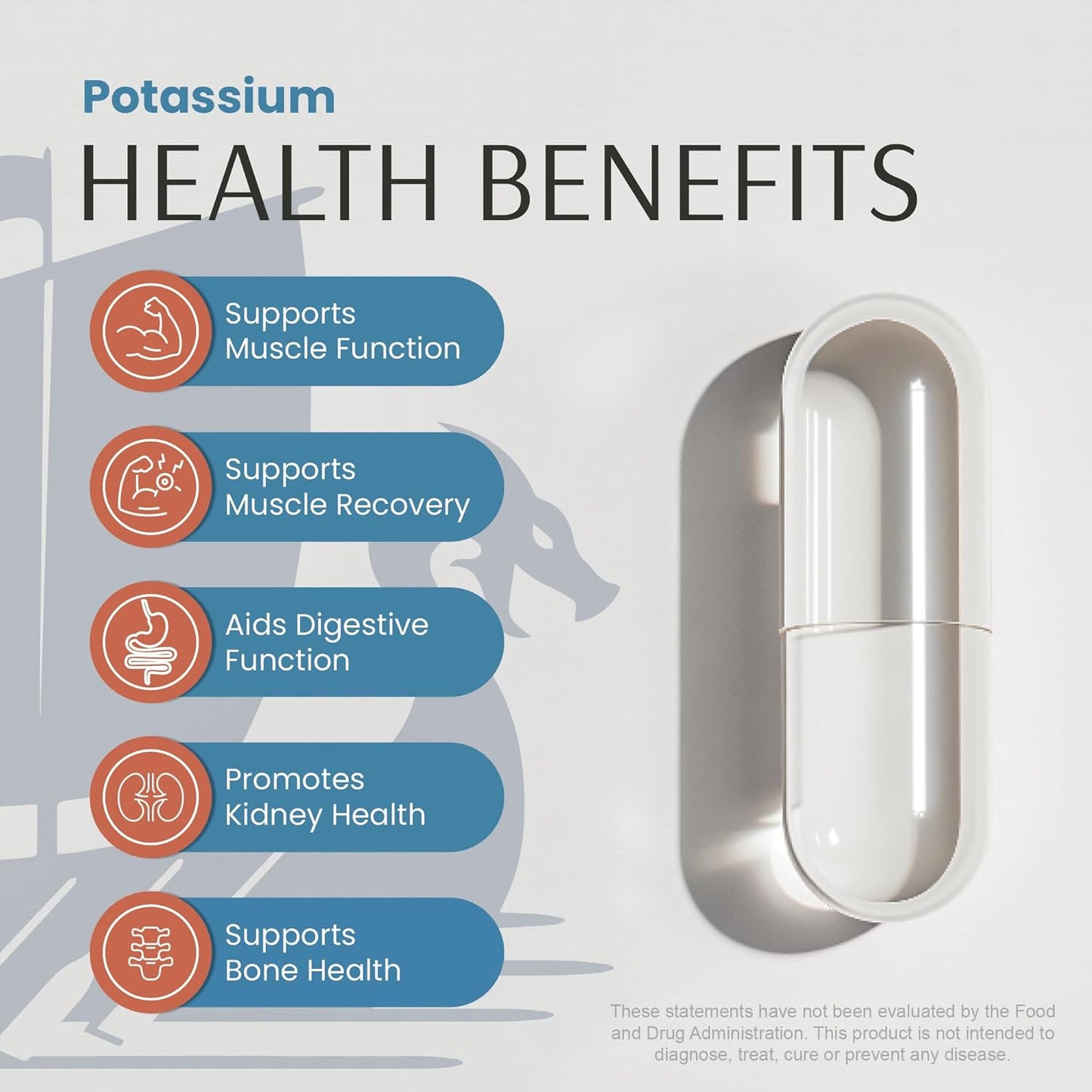 Potassium Citrate Capsules – High-Potency 500mg Potassium Per Serving | Supports Muscle Function, Electrolyte Balance & Heart Health | Vegan, Non-GMO, 120 Capsules Nirvana Guru