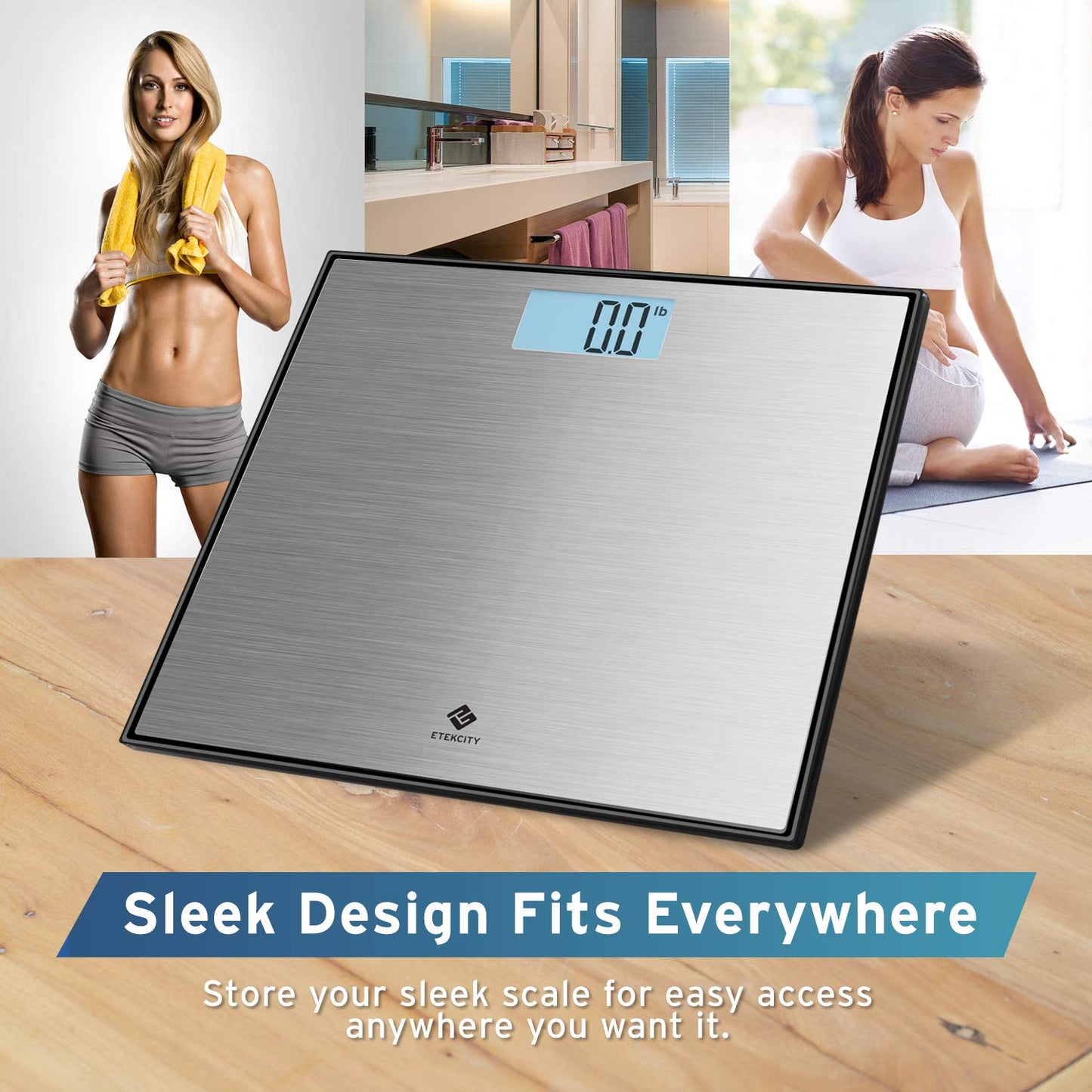 Etekcity Digital Body Weight Bathroom Scale, Large Blue LCD Backlight Display, High Precision Measurements,6mm Tempered Glass, 400 Pounds Nirvana Guru