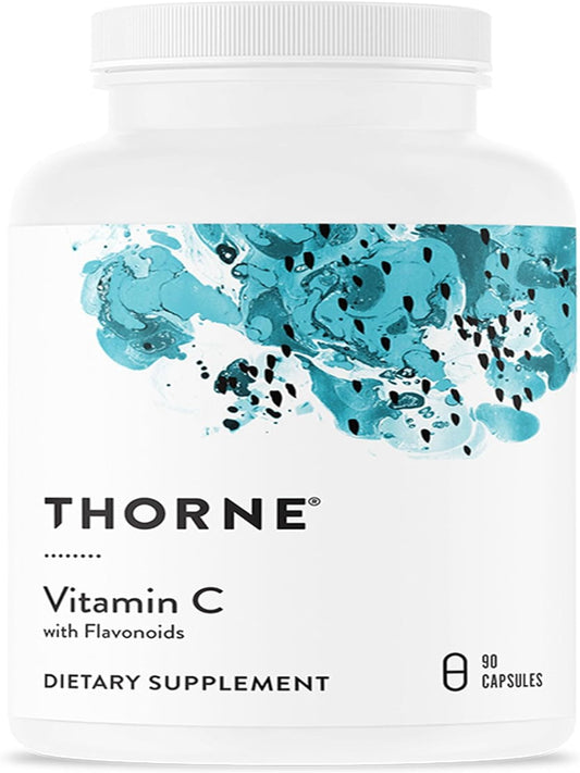 THORNE Vitamin C - Blend of Vitamin C and Citrus Bioflavonoids from Oranges - Support Immune System, Production of Cellular Energy, Collagen Production and Healthy Tissue* - Gluten-Free - 90 Capsules - Nirvana Guru