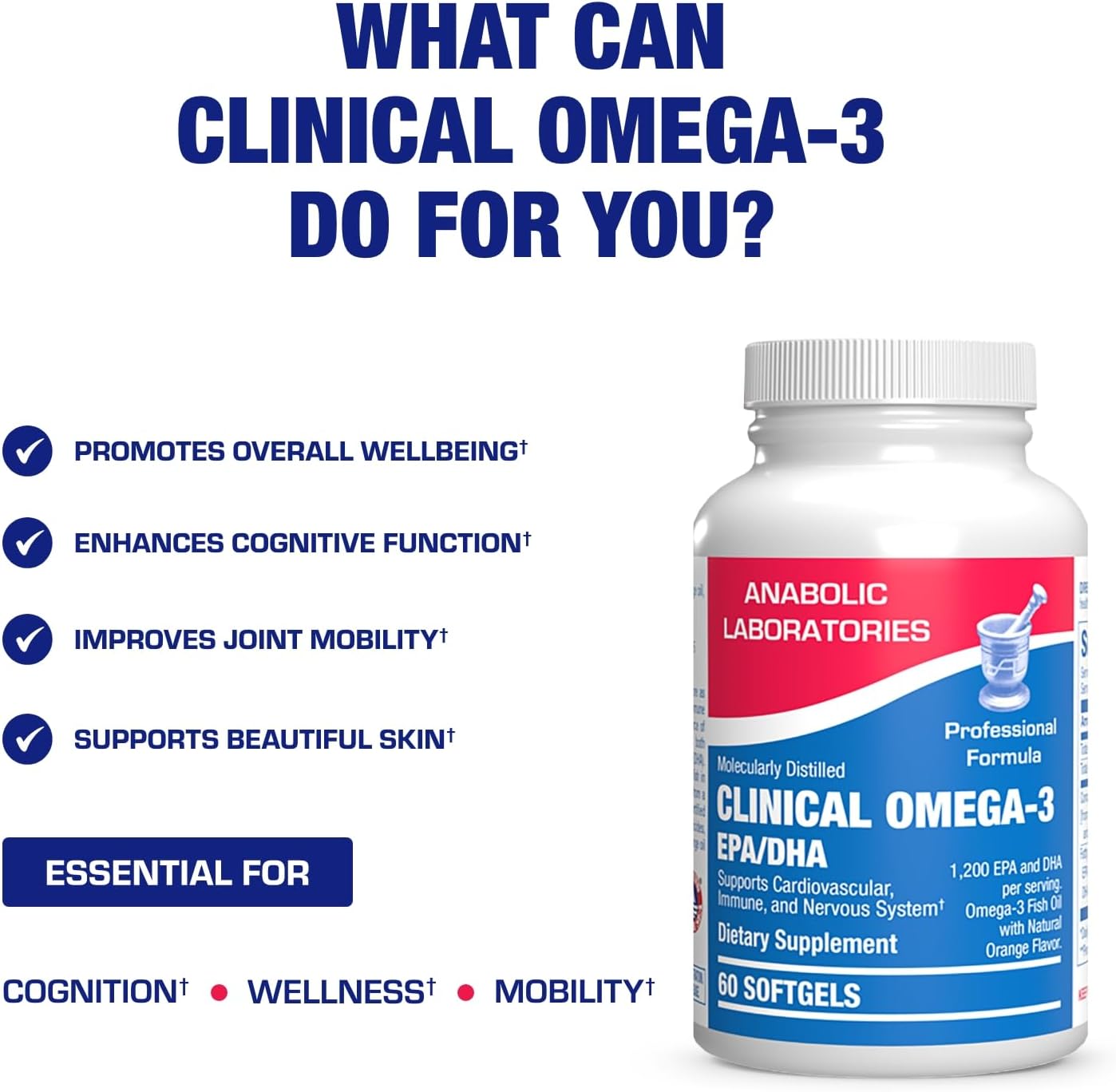 Omega 3 Fish Oil 1200 mg - Clinical DHA EPA Omega 3 Supplement with Burpless Fish Oil Brain Heart & Overall Health - Molecularly Distilled for Purity - Certified Sustainably Sourced (Orange Flavored) Nirvana Guru