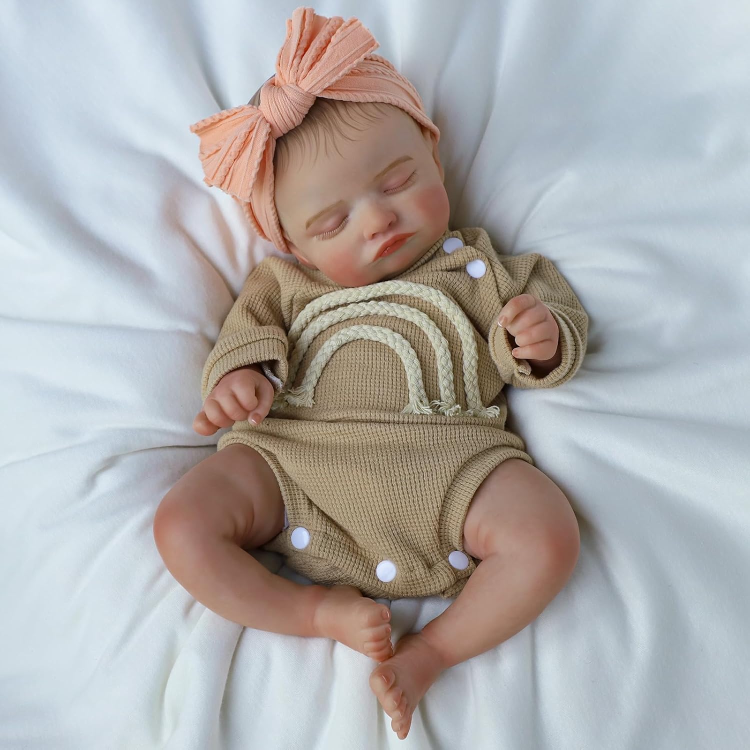 Lifelike Reborn Baby Dolls-20 inch Sleeping Realistic Newborn Baby Dolls, Soft Cloth Body with Feeding Toy for Kids Age 3 + Nirvana Guru