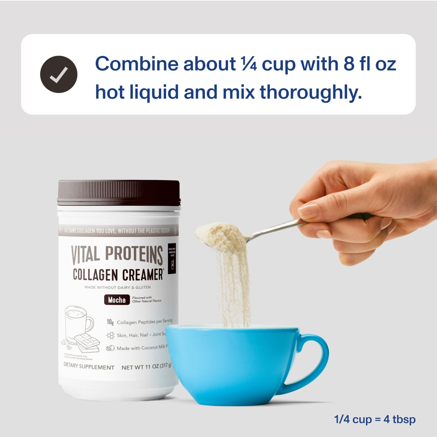 Vital Proteins Collagen Coffee Creamer, Coconut Milk based & Low Sugar Powder with Collagen Peptides Supplement - Supporting Healthy Hair, Skin, Nails with Energy-Boosting MCTs - Mocha 11.2oz - Nirvana Guru
