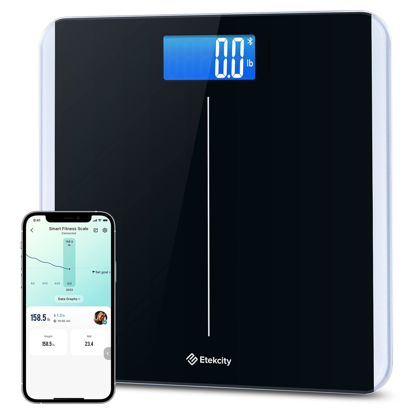 Etekcity Digital Body Weight Bathroom Scale, Large Blue LCD Backlight Display, High Precision Measurements,6mm Tempered Glass, 400 Pounds Nirvana Guru
