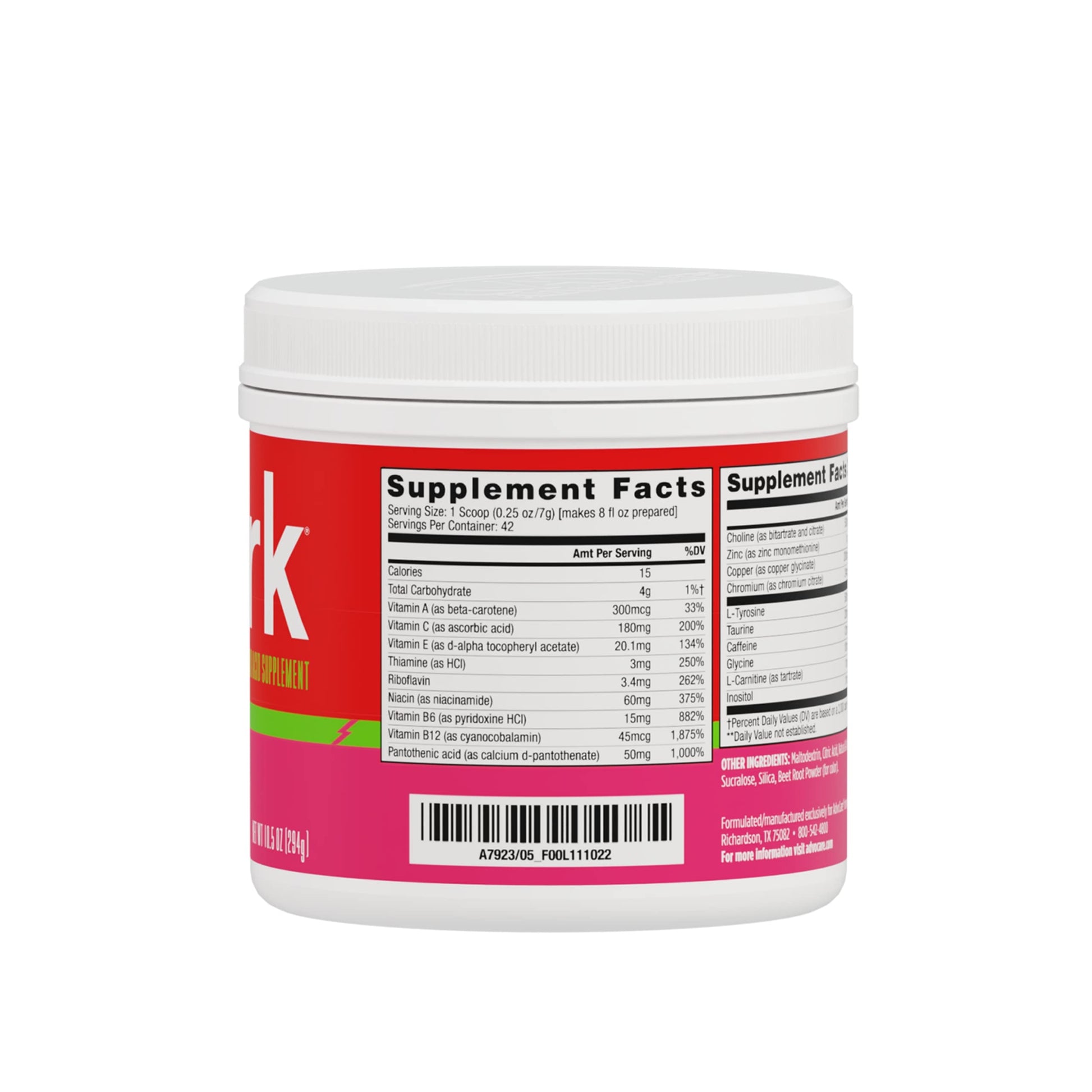 AdvoCare Spark Vitamin & Amino Acid Supplement - Focus & Energy Drink Powder Mix with Vitamin A, B-6, C & E - Also Includes L-Carnitine & L-Tyrosine - Fruit Punch - 10.5 oz Nirvana Guru
