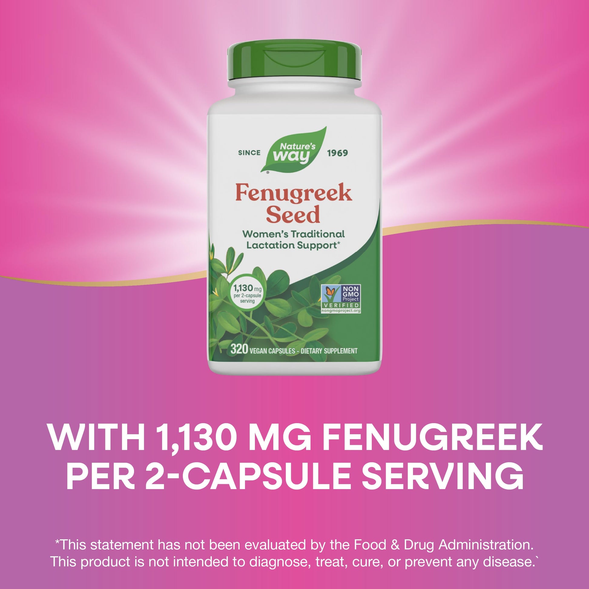 Nature's Way Fenugreek Seed Supplement, Fenugreek for Traditional Breastfeeding Lactation Support*, Non-GMO Project Verified, Vegan, 100 Capsules (Packaging May Vary) Nirvana Guru