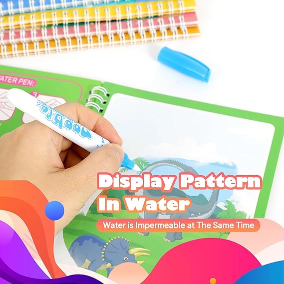 5 Pack Reusable Water Coloring Book for Toddlers, Water Doodle Book Toys, Paint with Water Books,Mess-Free Coloring Book, Portable Educational Doodle Drawing Toy, Educational Learning Kits Gifts nirvanaguru