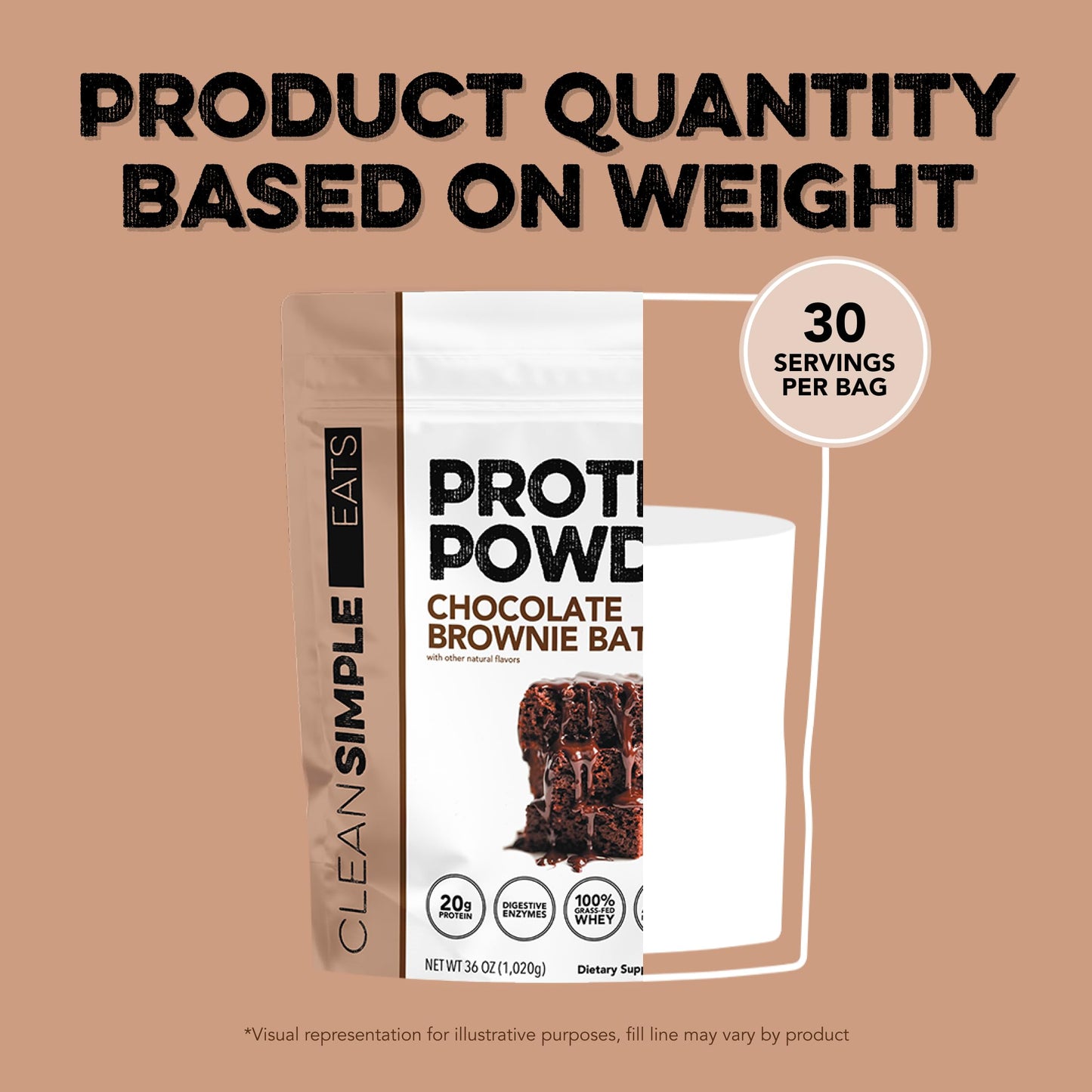 Clean Simple Eats Whey Protein Powder, Simply Vanilla Flavor Naturally Sweetened, 100% Grass Fed Protein Powder with Digestive Enzymes & No Artificial Ingredients, Gluten Free, 30 Servings