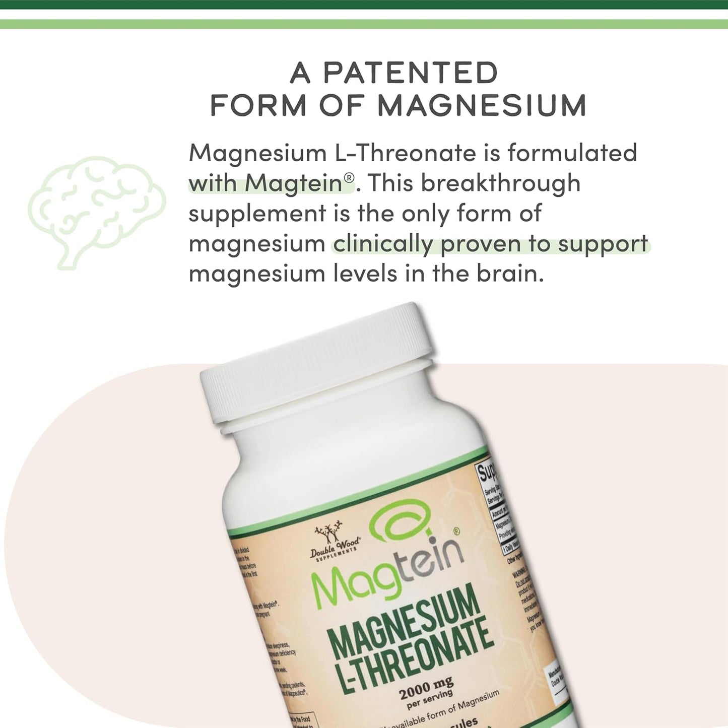 Magnesium L Threonate, Magtein™, Sleep and Cognitive Support – High Absorption – Most Bioavailable Form of Magnesium – 2,000 mg – 120 Capsules Nirvana Guru