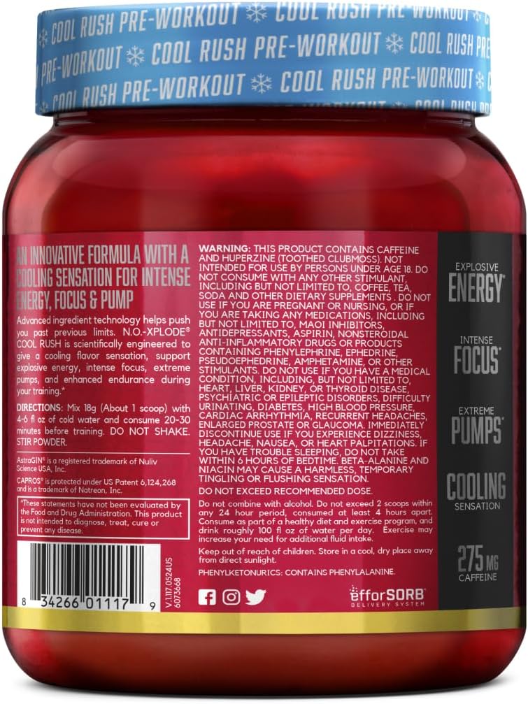 BSN N.O.-XPLODE Pre Workout Powder, Energy Supplement for Men and Women with Creatine and Beta-Alanine, Flavor: Fruit Punch, 30 Servings Nirvana Guru