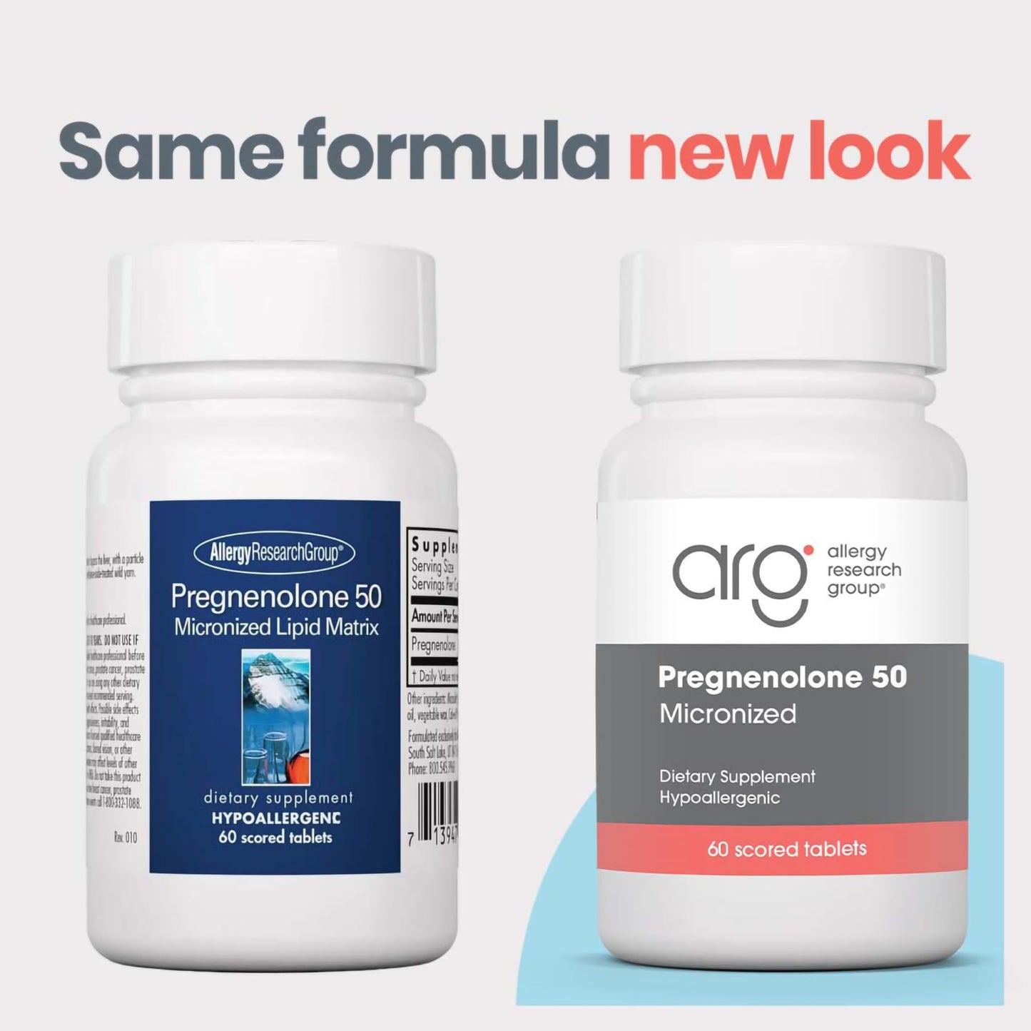 Allergy Research Group Pregnenolone Supplement - Progesterone Supplements 50mg, Hormone & Stress Support, Made from Non-GMO Wild Yam, Micronized Lipid Matrix, Plant-Sourced, Scored Tablets - 60 Count Nirvana Guru