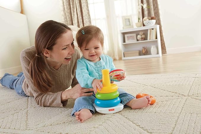 Fisher-Price Infant Toy Set, Baby’s First Blocks (10 Shapes) and Rock-a-Stack Ring Stacking Activity for Ages 6+ Months nirvanaguru