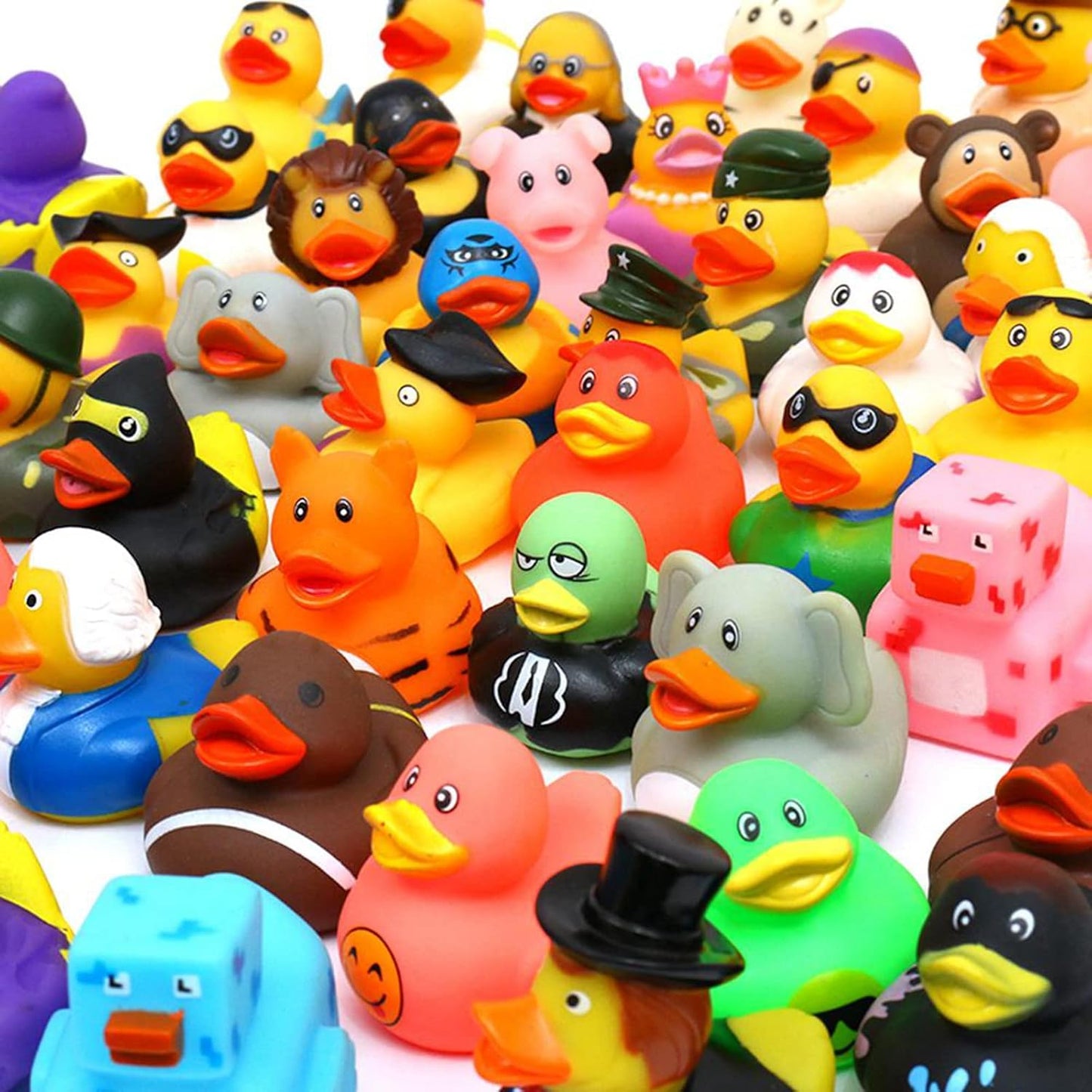 XY-WQ 100 Pack Rubber Duck for Jeeps Ducking - 2.3 Inch Bulk Floater Duck for Kids - Baby Bath Toy Assortment - Party Favors, Birthdays, Bath Time, and More (50 Varieties) Nirvana Guru
