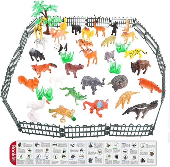 Animals Figure,54 Piece Mini Jungle Toys Set,ValeforToy Realistic Wild Vinyl Plastic Animal Learning Party Favors for Boys Girls Kids Toddlers Forest Small Playset Cupcake Topper nirvanaguru