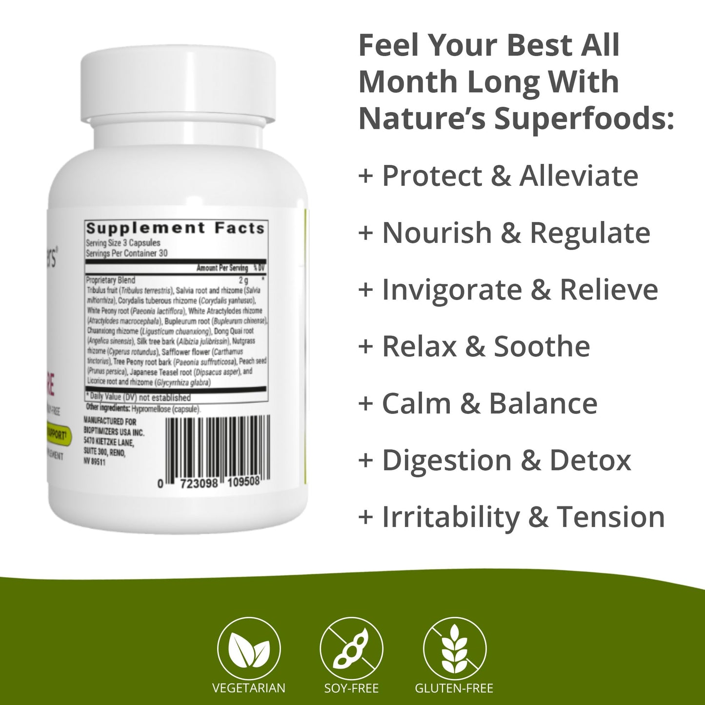 BIOptimizers - Cycle Support - Period Support Supplement for Women - Bloating and Cramping Menstrual Relief - 90 Capsules Nirvana Guru