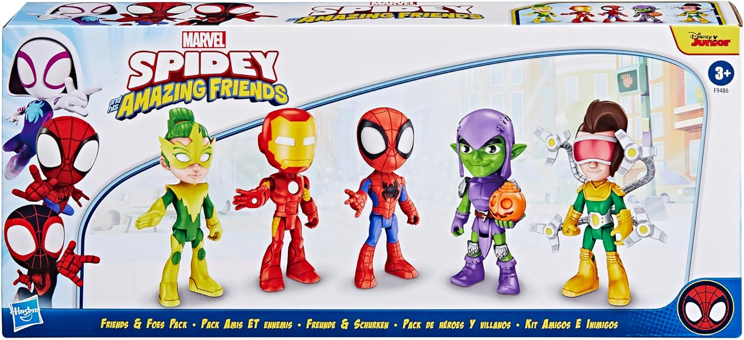 Spidey and his Amazing Friends Marvel, Friends & Foes Pack, 5 Action Figures, 4-Inch, Preschool Super Hero Toys for Kids Ages 3 and Up Nirvana Guru