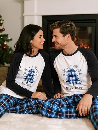 Matching Christmas Pajamas for Family Cute Printed Xmas Pajamas Set Holiday Family Sleepwear Sets for Womens Couples nirvanaguru