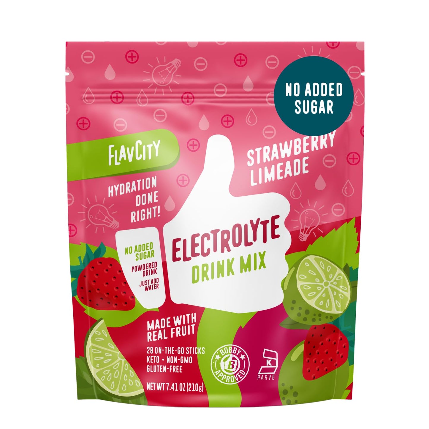 FlavCity Electrolytes Powder Packets - 28 Hydration Packets, Variety Pack - No Added Sugar - Hydration Powder with Real Fruit & Unrefined Sea Salt - Keto & Gluten-Free (28 Stick Packs) Nirvana Guru