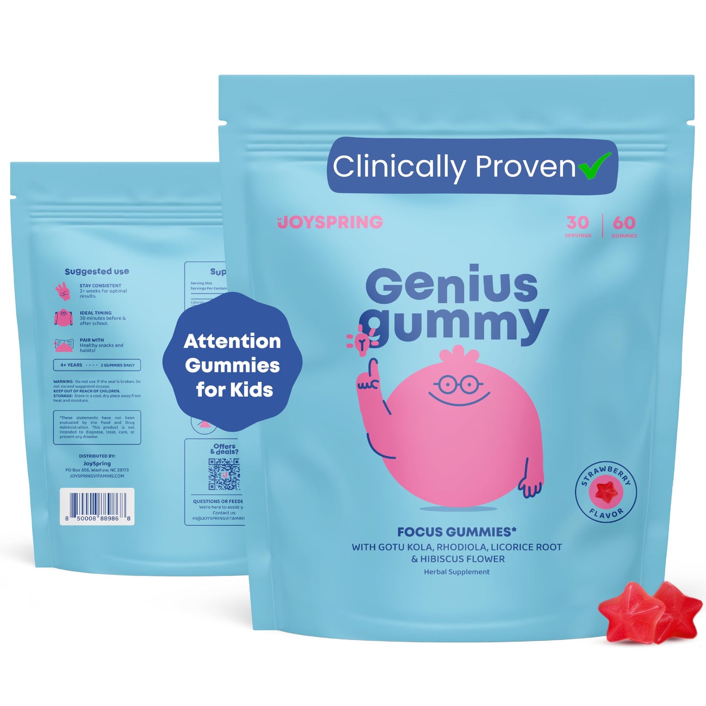 JoySpring Genius Drops for Kids | Clinically Proven Focus Supplement | Liquid Herbal Focus Supplement with Ginkgo Biloba for Kids (1 fl oz) 30 Servings Nirvana Guru