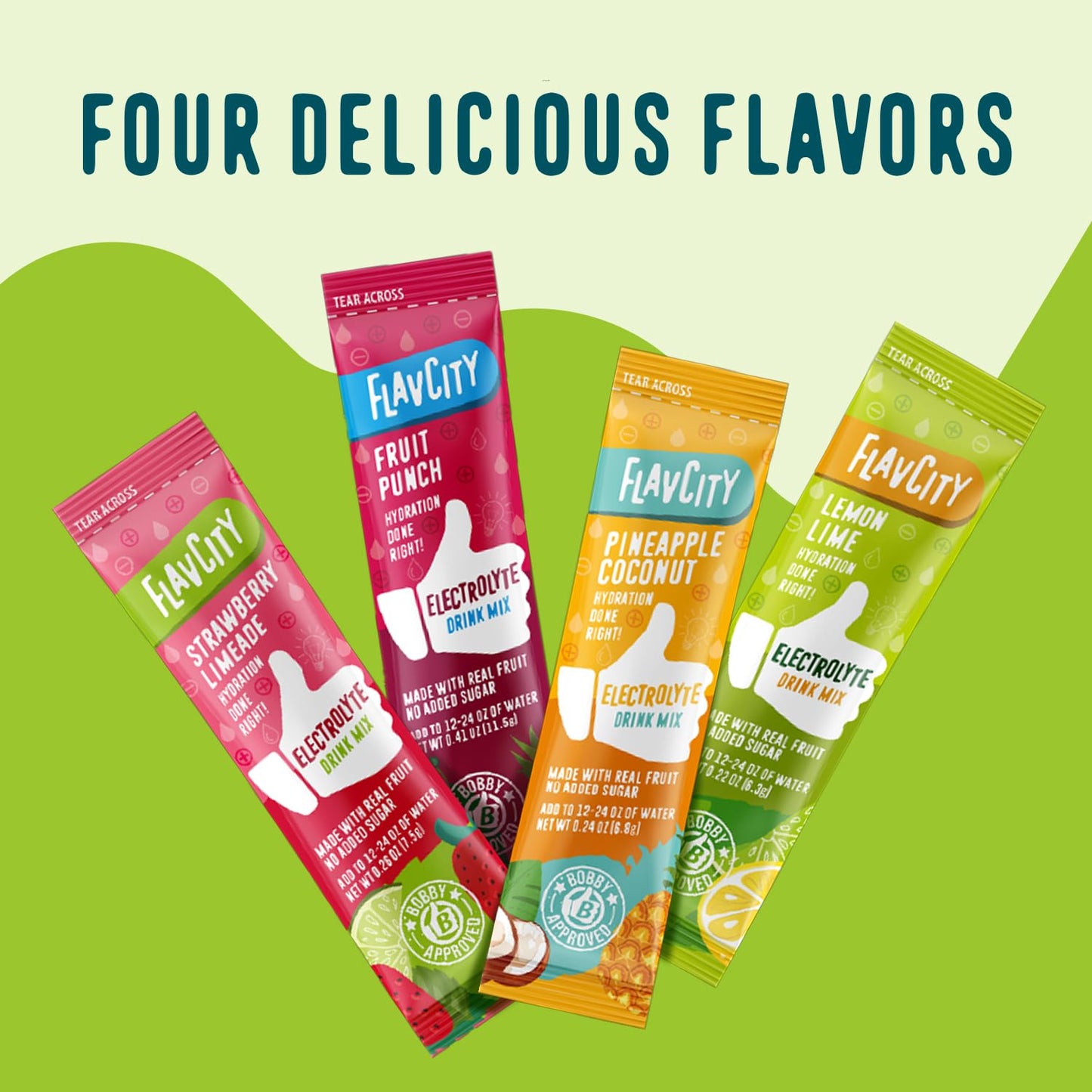 FlavCity Electrolytes Powder Packets - 28 Hydration Packets, Variety Pack - No Added Sugar - Hydration Powder with Real Fruit & Unrefined Sea Salt - Keto & Gluten-Free (28 Stick Packs) Nirvana Guru