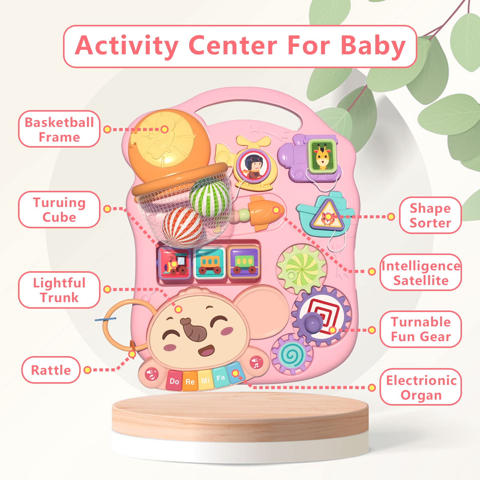 QDRAGON 3 in 1 Baby Walker and Activity Center for Girl, Learning to Walk, Sit to Stand, Early Educational Push Toys with Music Panel for Infant Toddler 12+ Months Pink Nirvana Guru