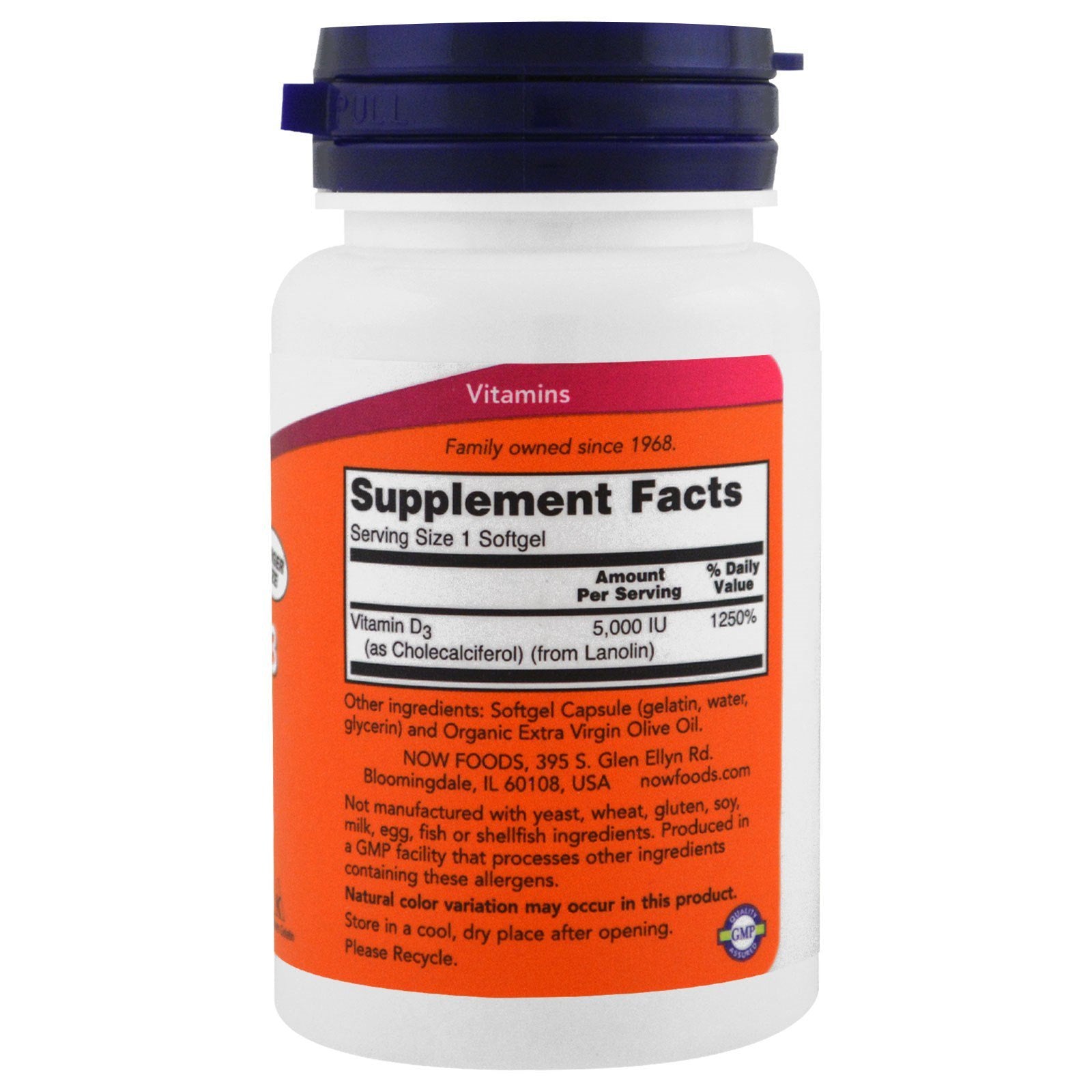 NOW Foods Supplements, Vitamin D-3 5,000 IU, High Potency, Structural Support*, 240 Softgels - Nirvana Guru