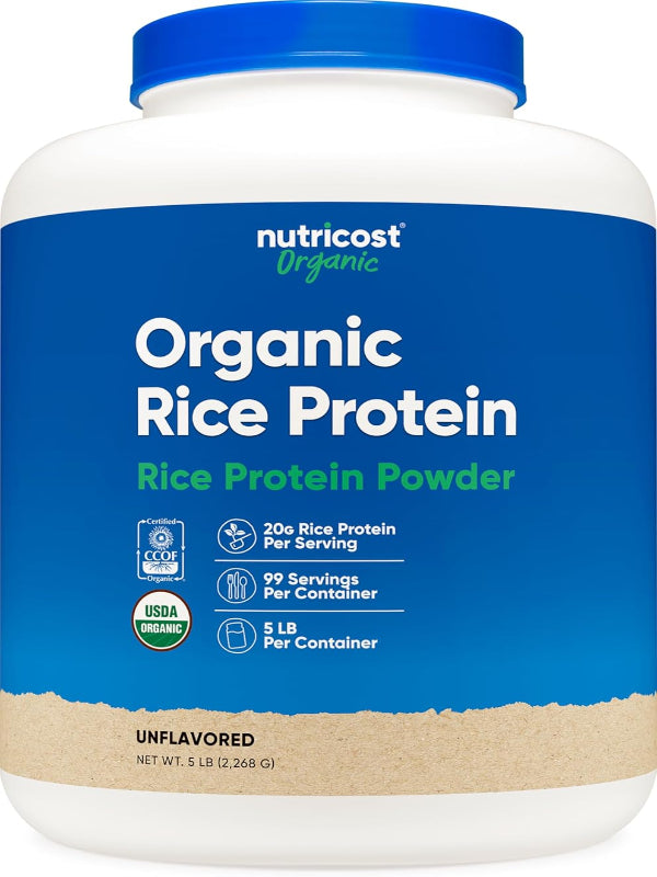 Nutricost Organic Rice Protein Powder (5 LB) - Gluten-Free, GMO-Free (from Brown Rice) - Nirvana Guru