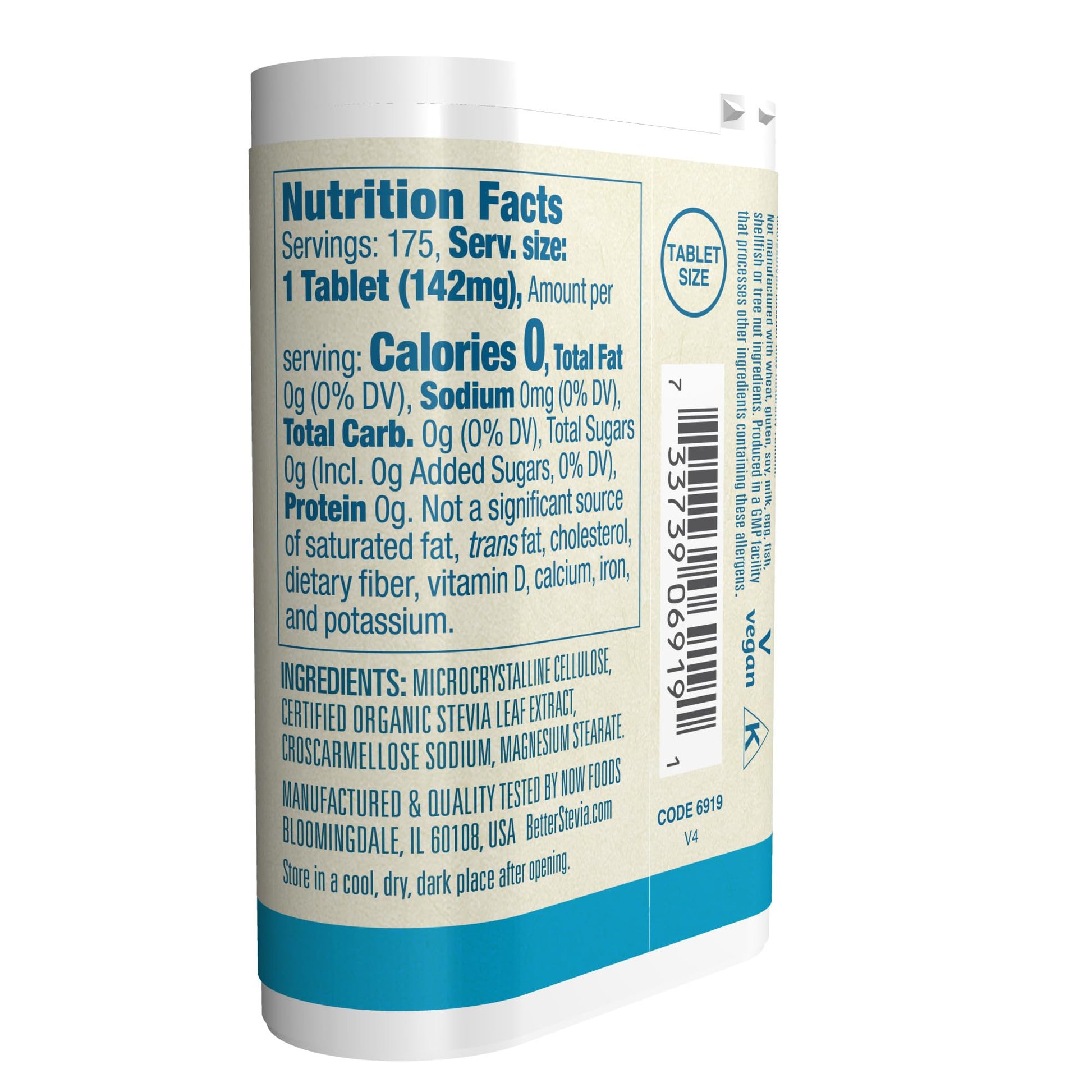 NOW Foods, Better Stevia Instant Tabs, Zero-Calorie Sweetener, Certified Non-GMO, Gluten-Free, 175 Tablets - Nirvana Guru