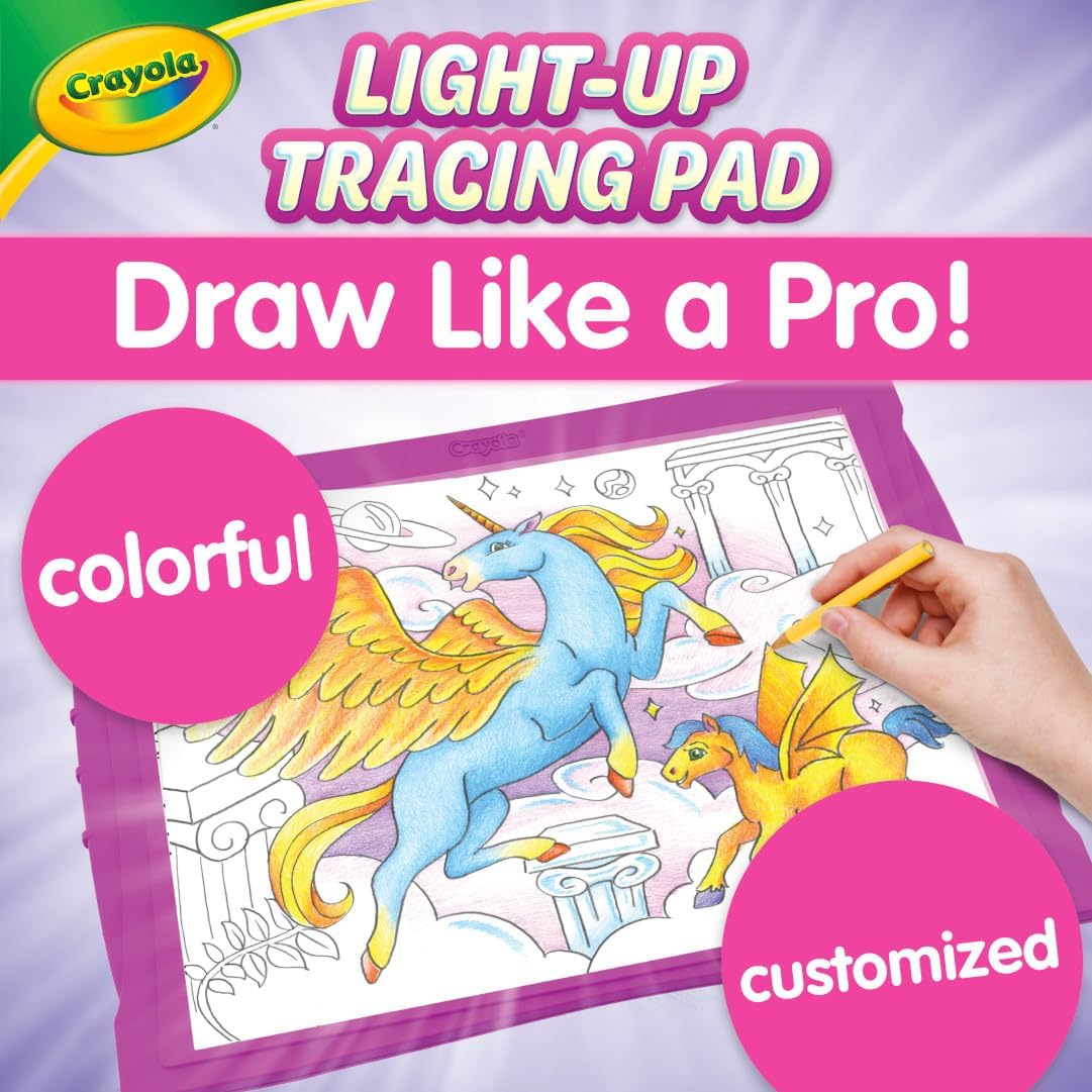 Crayola Light Up Tracing Pad - Pink, Writing & Drawing Art Kit for Kids & Adults, Kids Toys, Tracing Light Box Table, Holiday & Christmas Gifts for Girls & Boys, 6+ Nirvana Guru
