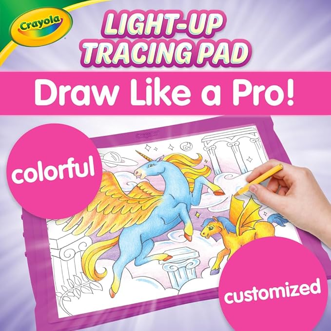 Crayola Light Up Tracing Pad - Pink, Writing & Drawing Art Kit for Kids & Adults, Kids Toys, Tracing Light Box Table, Holiday & Christmas Gifts for Girls & Boys, 6+ Nirvana Guru