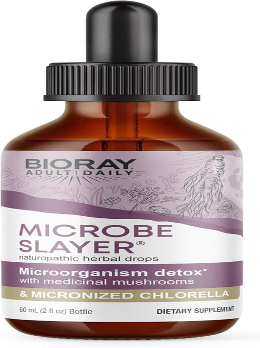 BIORAY Daily Microbe Slayer - 2 fl oz - Promotes Balance of Intestinal Microbes & Nourishes The Liver - Non-GMO, Vegetarian, Gluten Free Nirvana Guru