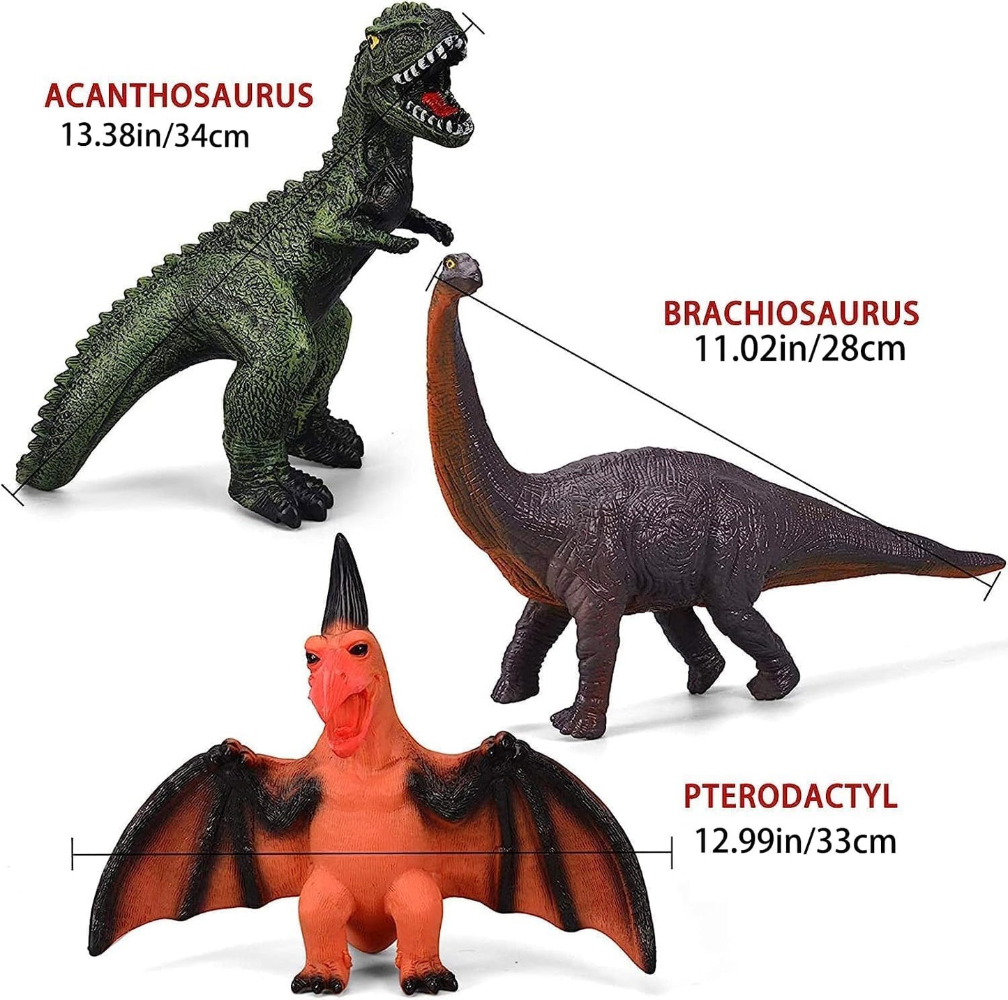 6 Piece Jumbo Dinosaur Toys for Kids 3-5 and Toddlers, Large Soft Dinosaur Toys for Lovers - Perfect Party Favors, Birthday Gifts Nirvana Guru