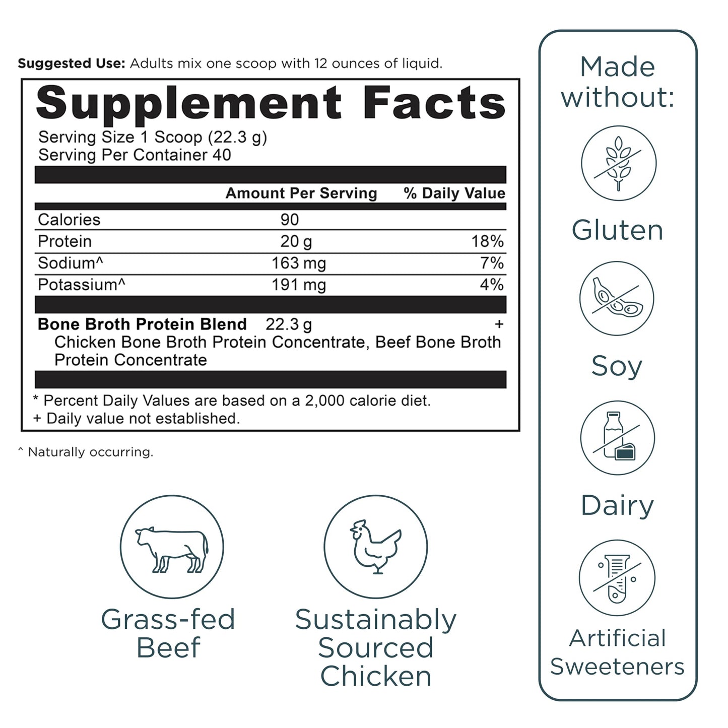 Ancient Nutrition Grass Fed, Cage Free, Bone Broth Protein Powder, 20g Protein, Hydrolyzed Collagen Peptides, Keto & Paleo Friendly, Supports Joint, Gut Health, Vanilla, 40 Servings - Nirvana Guru