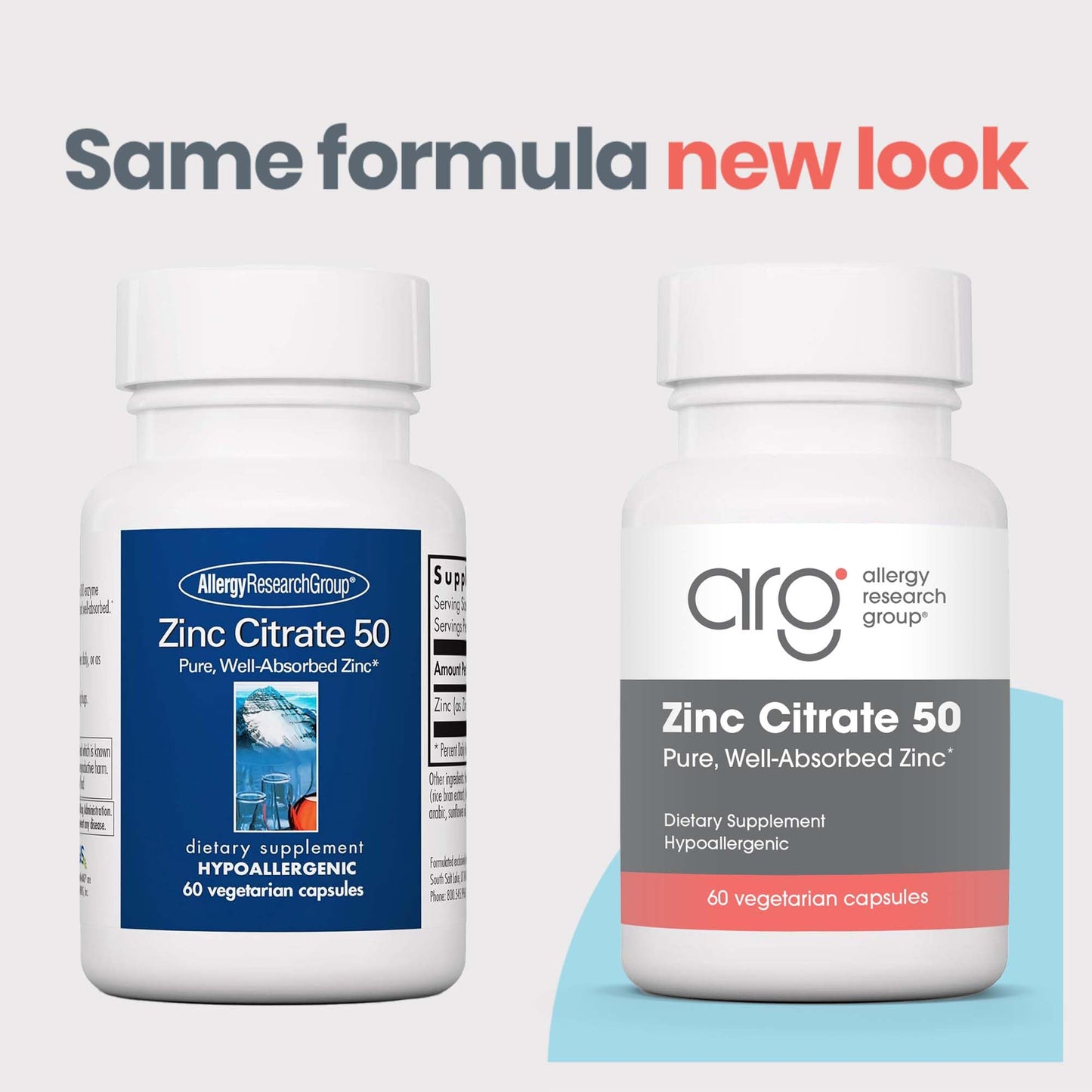 Allergy Research Group Zinc Citrate Supplement - Zinc for Men & Women, Immune Support, Pure, Well-Absorbed, Well-Tolerated, Trace Mineral, 50mg Vegetarian Capsules - 60 Count Nirvana Guru