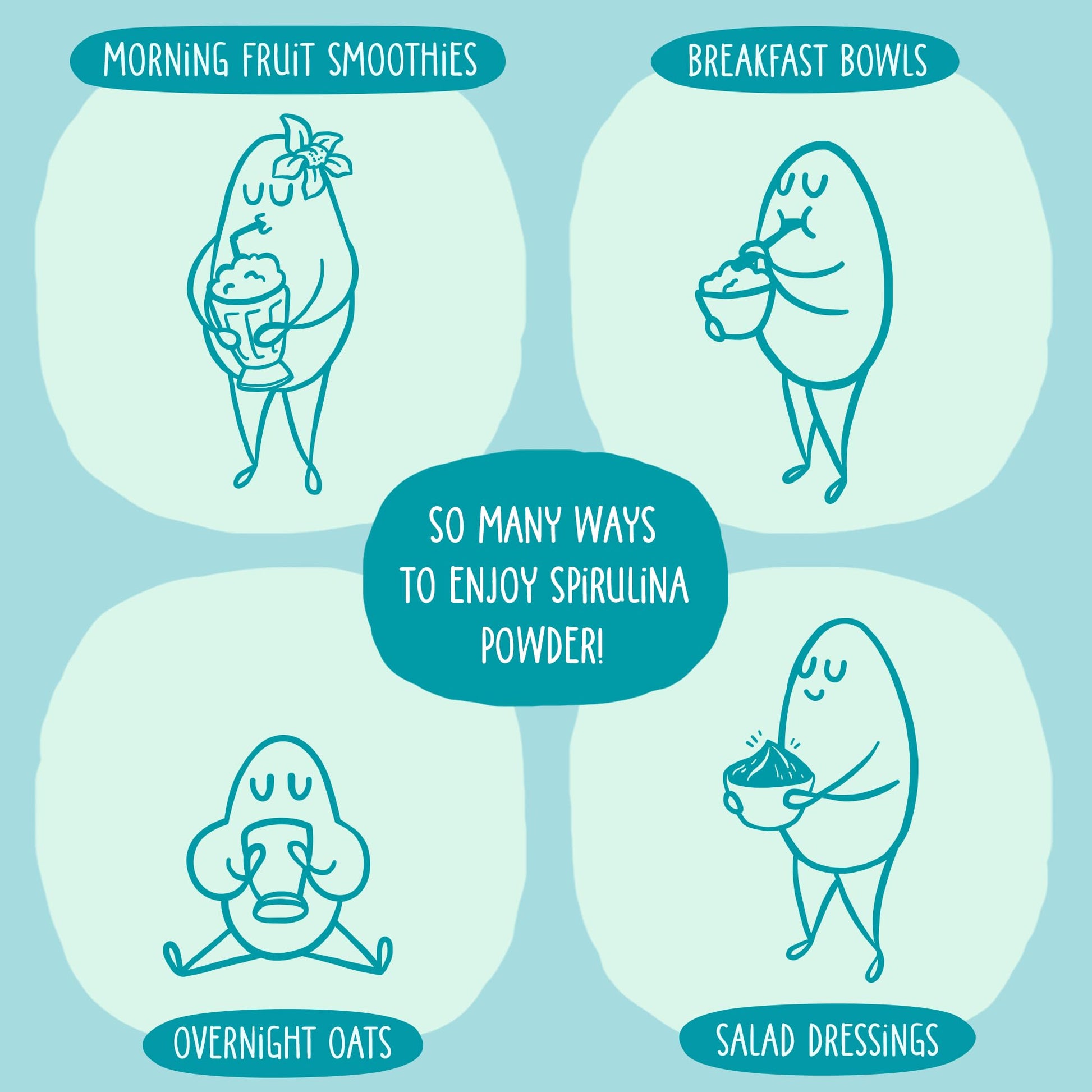 KOS Calming Blue Spirulina Blend- USDA Certified Organic - Algae Superfood Powder with Ashwagandha Root, Lemon Balm, Reishi Mushroom, B Vitamins - Berry Coconut Cooler Flavor, 28 Servings - Nirvana Guru