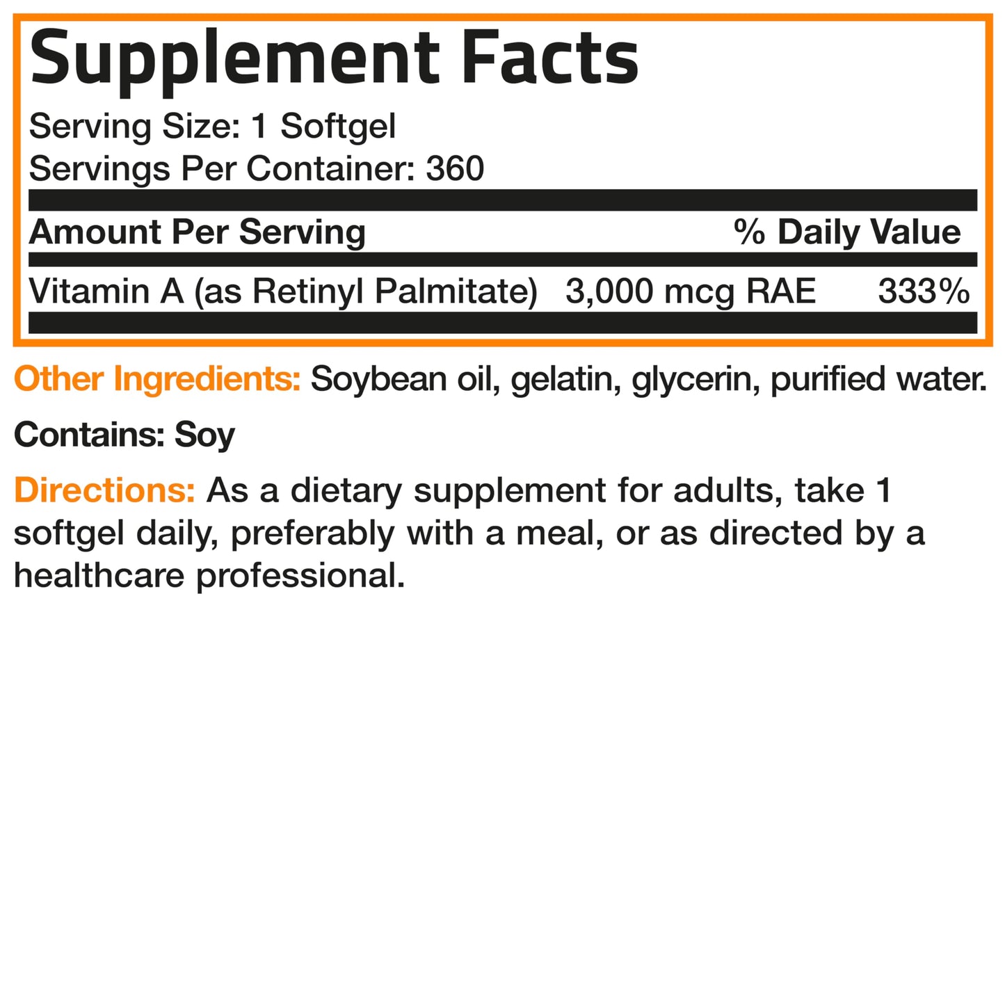 Bronson Vitamin A 10,000 IU Premium Non-GMO Formula Supports Healthy Vision & Immune System and Healthy Growth & Reproduction, 250 Softgels Nirvana Guru