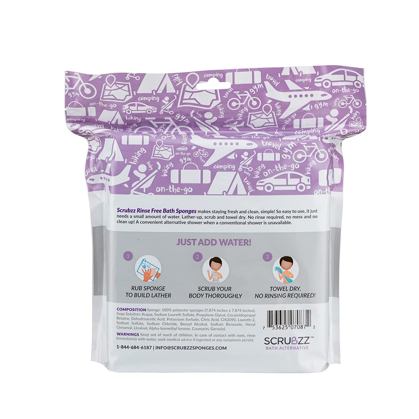 Scrubzz Disposable Rinse Free Bathing Wipes - 25 Pack - All-in-1 Single Use Shower Wipes, Simply Dampen, Lather, and Dry Without Shampoo or Rinsing Nirvana Guru