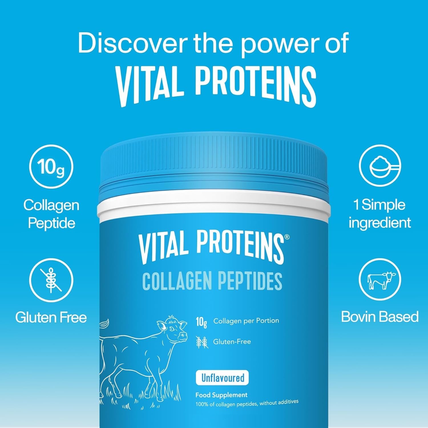 Vital Proteins, Unflavored Collagen Peptides, 20 Ounce - Nirvana Guru